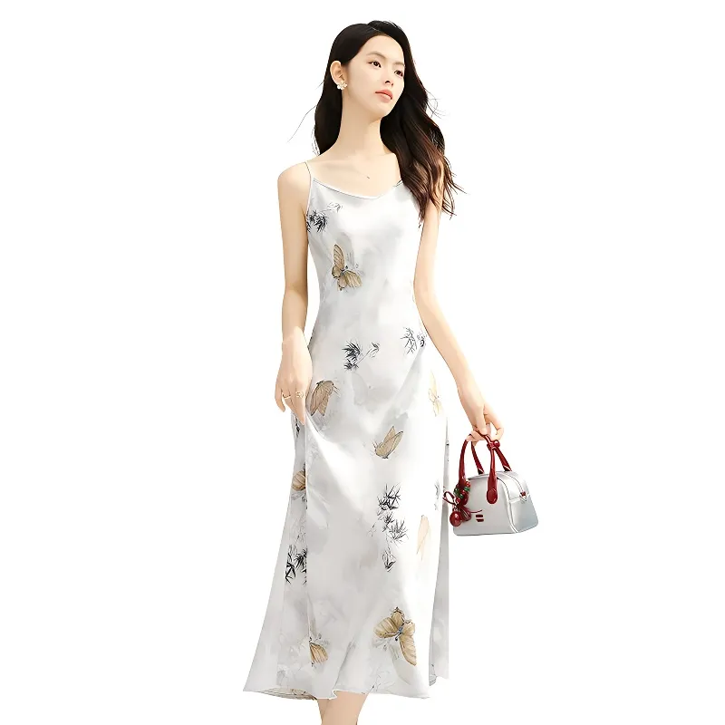 Late White Slip Dresses Women's Multicolor-2
