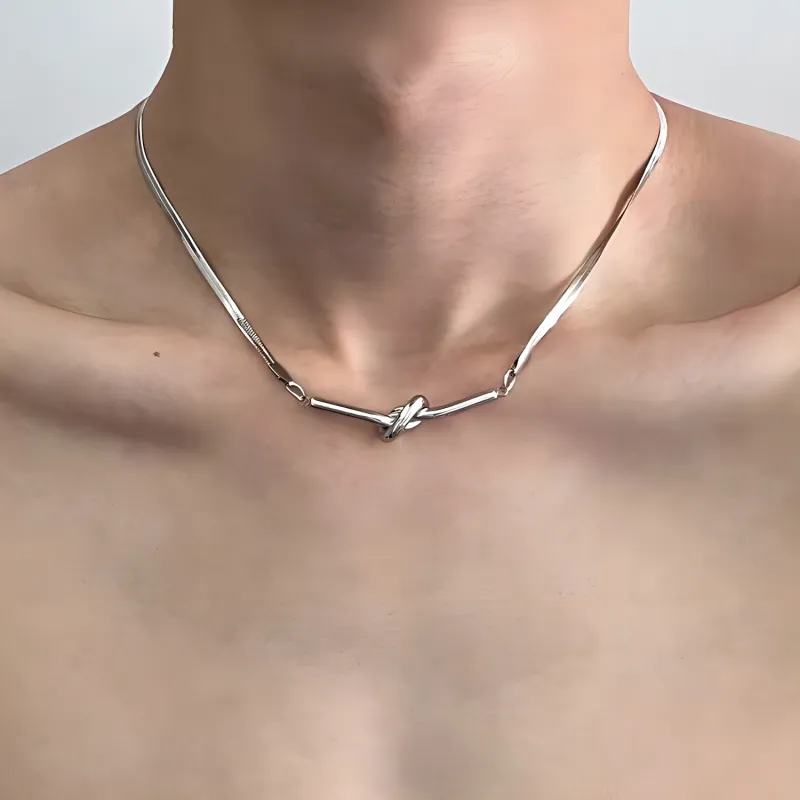 V.WI Titanium Steel Necklaces Unisex-2