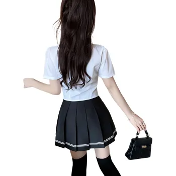 Garbege Uniforms Women's White Shirt Black Dress Clothing Set