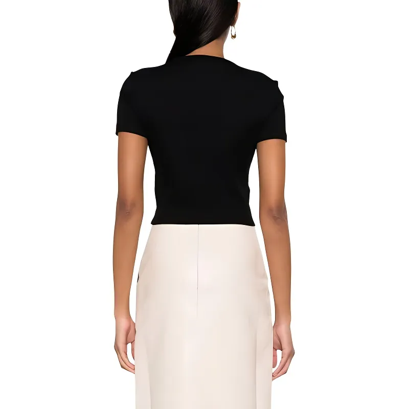 FENDI Logo-embroidered Cropped Cotton-blend T-shirt-3