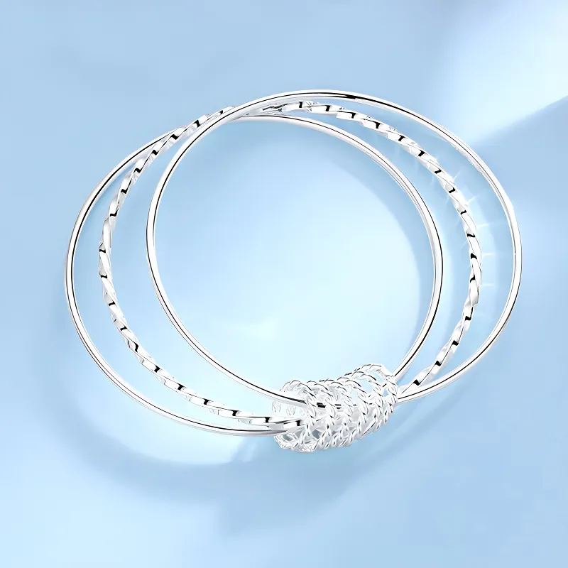 Bear Silversmith 999 Fine Silver Sterling Silver Bangle Women's-2