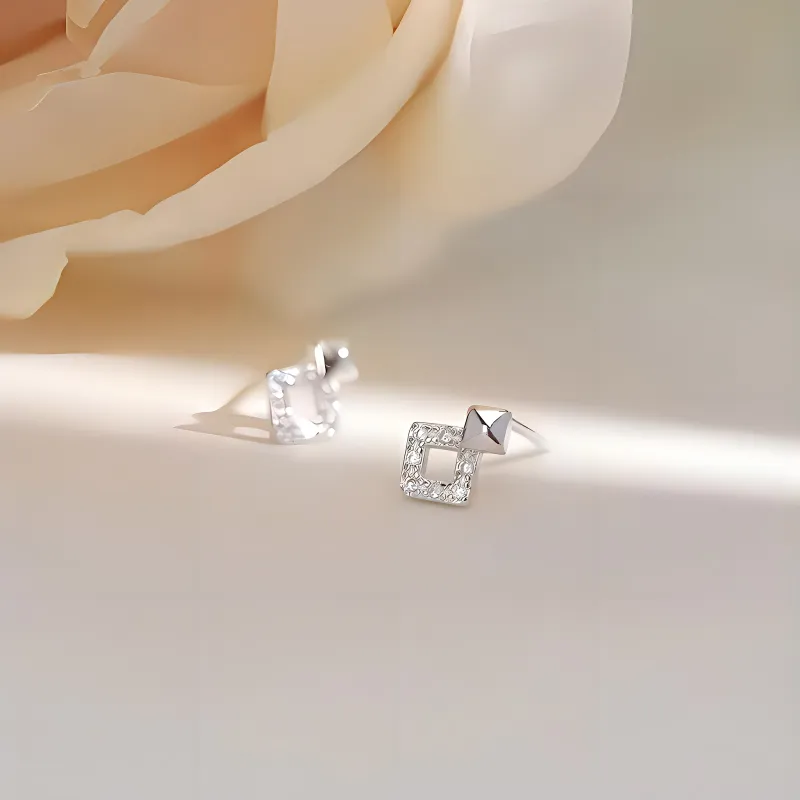 BLESSED BULLET Zircon Stud Earrings Women's-2
