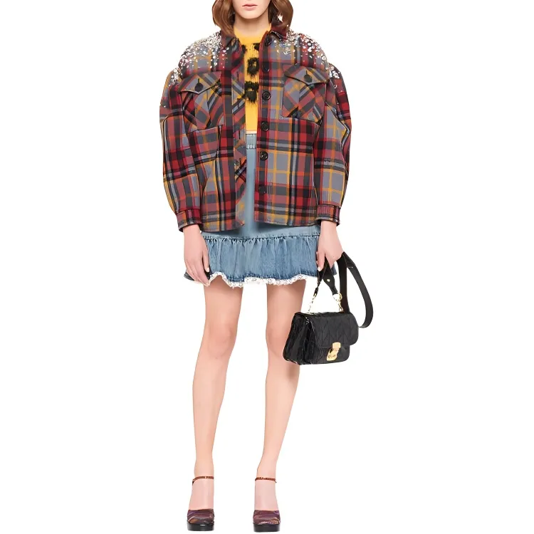 MIU MIU Women's Leopard Knit Cropped Wool Sweater Yellow-1