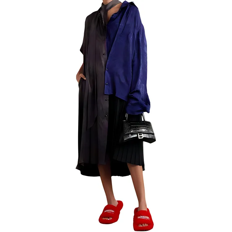 Balenciaga SS21 Long-Sleeved Dresses Regular Fit Women's Blue-2