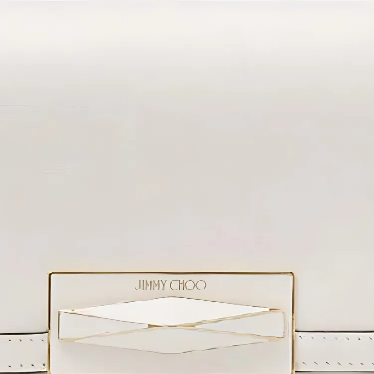 Jimmy Choo Diamond Calfskin Baguette Bag Handbag Shoulder Bag Women's White-3
