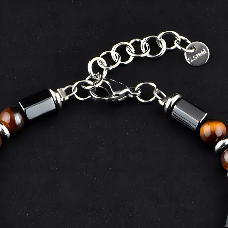 MUXIANG Tiger's Eye Stone Bracelets Unisex-3