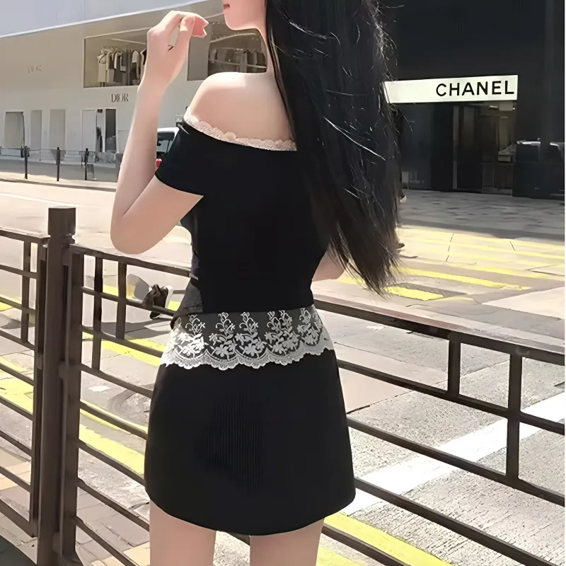 TUSHIFEI Skirt Set Women's Black-5