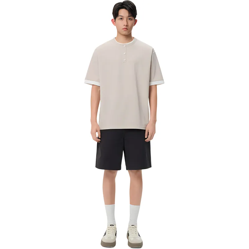 WOOG2005 T Shirts Unisex Beige Apricot-2