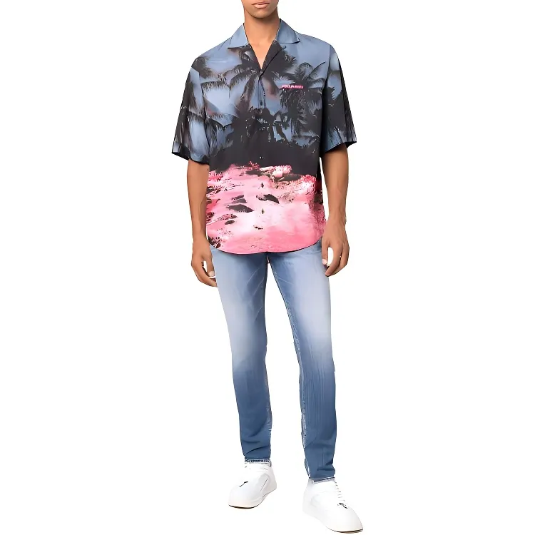 DSQUARED 2 Palm Tree Printed Buttoned Shirt-1
