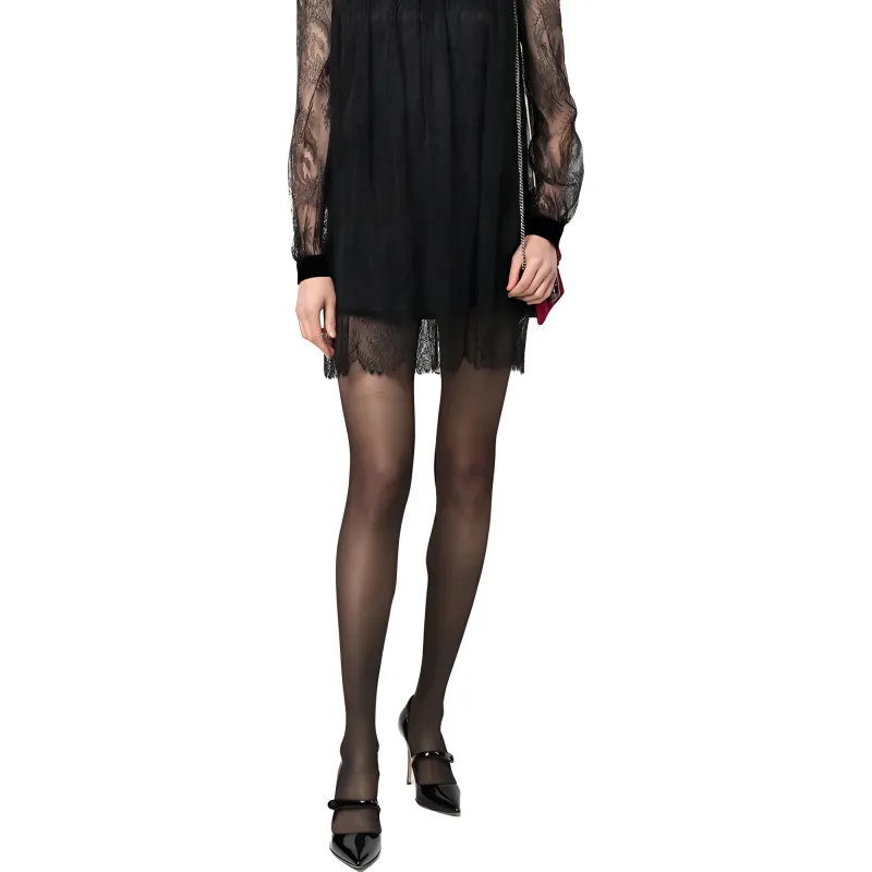 SAINT LAURENT Lace detail Layered Mini Dress-3