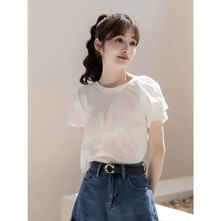 XIANSINIAO T Shirts Women's White-3