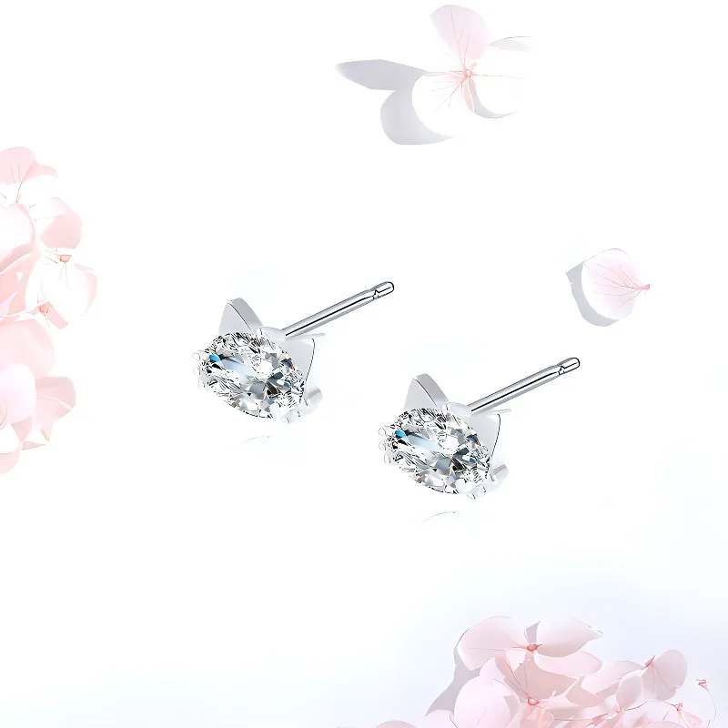 QIANFANGDAHUANGYE S999 Fine Silver And Copper Material Fashion Stud Earrings Women's-3