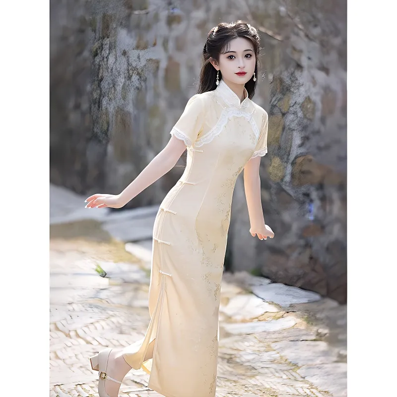 Mu Xiao Xin Cheongsams Women's Yellow-2