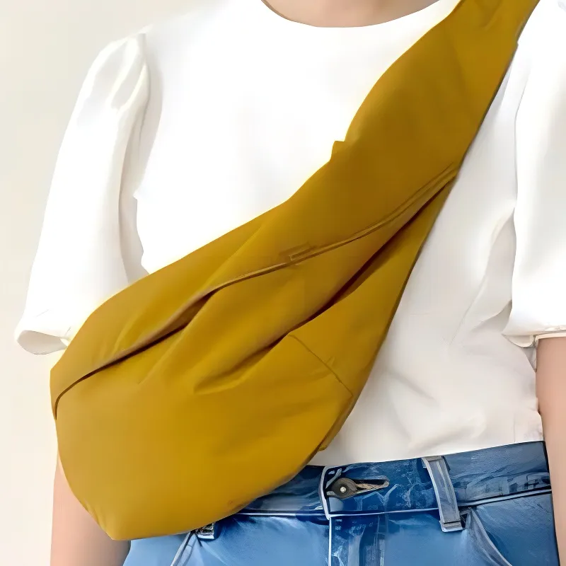UNIQLO Nylon Sling Bag Unisex Mustard Yellow-3