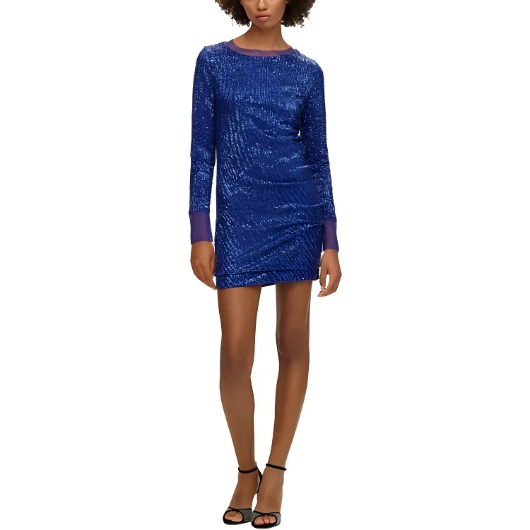 HUGO BOSS Long Sleeved Dresses Women's Blue-2