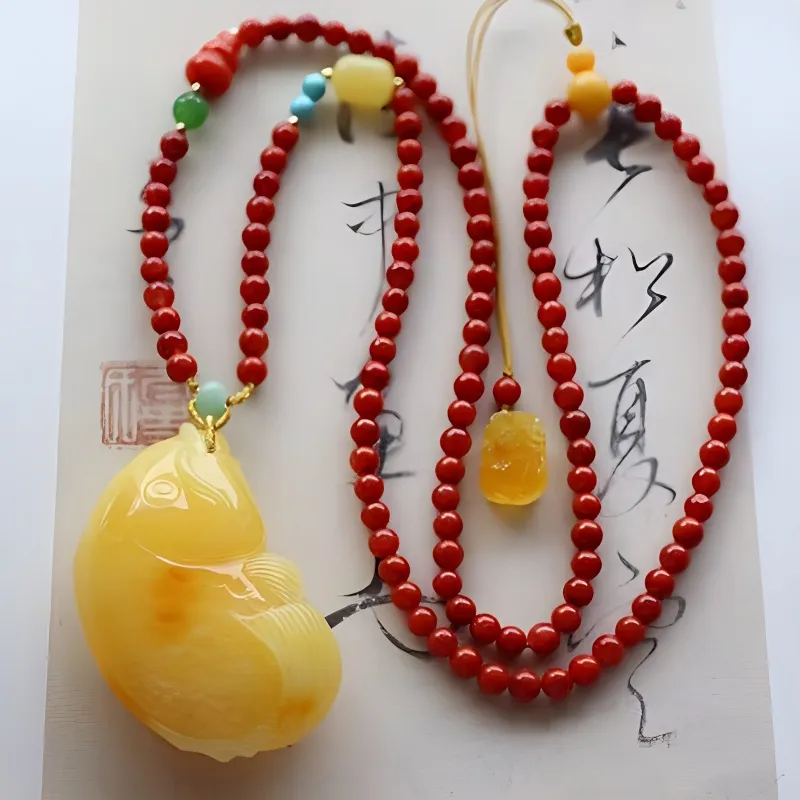 Xifeng Building Beeswax Necklaces Unisex-2