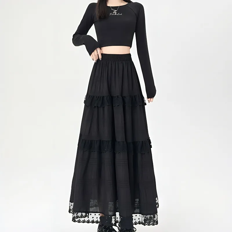 XIANSINIAO Casual Long Skirt Women's-1
