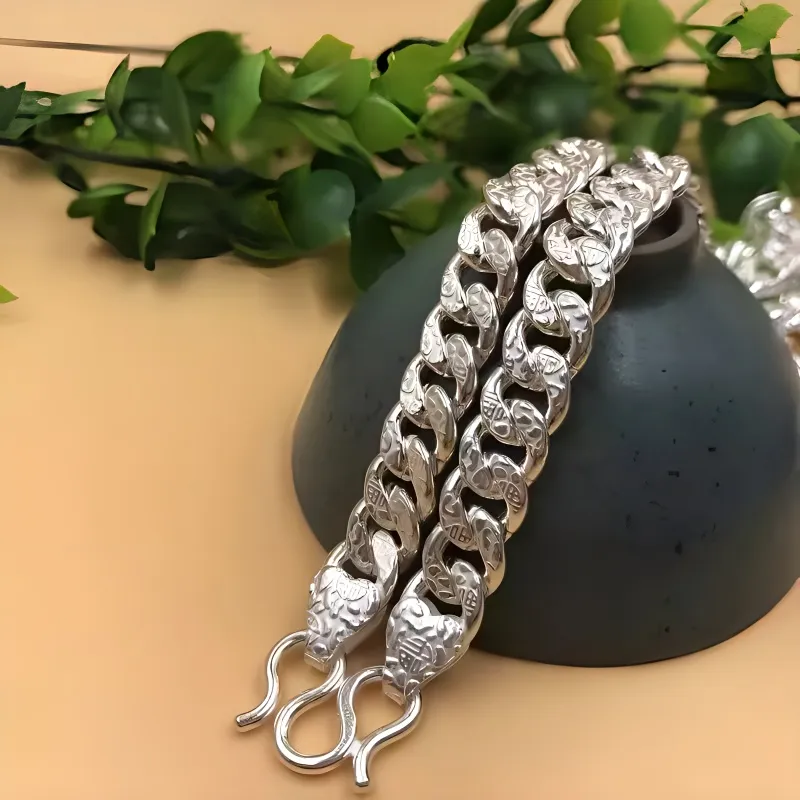 RURA Sterling Silver Necklaces Men's Silver-2