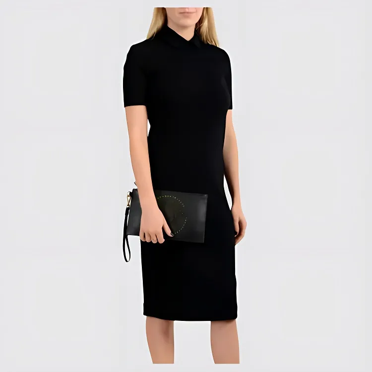 VERSACE Leather Clutch Regular Women's Black-6