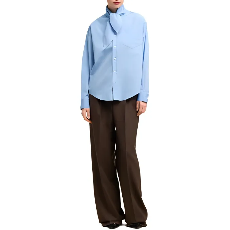 AMIPARIS Scarf collar Cotton Shirt-1