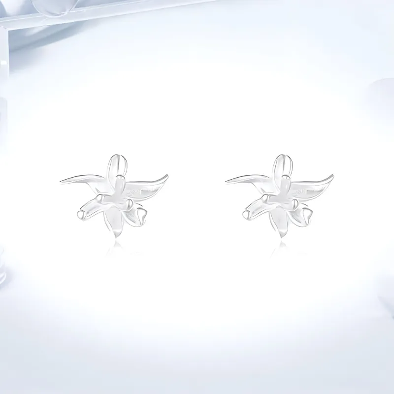 Love Link 925 Sterling Silver Stud Earrings Women's-1
