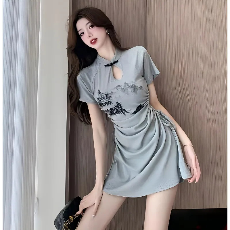 OYANXI Short Sleeved Dress Women's-1