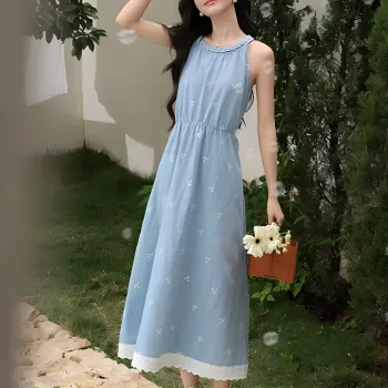 Alxnan Two Piece Skirt Sets Women's Light Blue