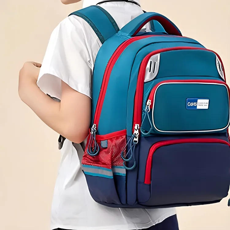 CAMS Nylon Backpack Small Size Unisex Amber Blue-3
