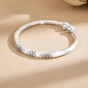 Bear Silversmith 999 Fine Silver Sterling Silver Bangle Women's
