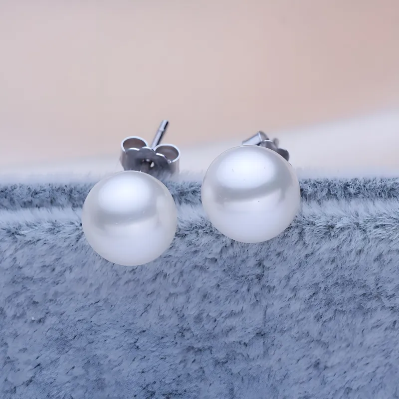 Andaozi Pearl Stud Earrings Women's-1