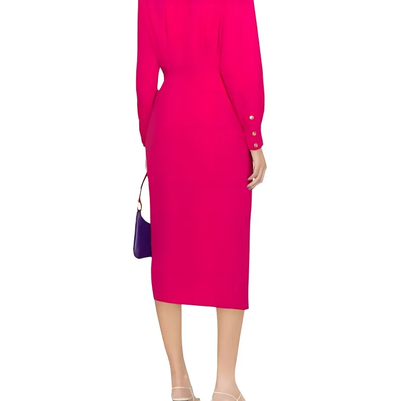 PINKO Long-Sleeved Dresses Women's Fuchsia-2