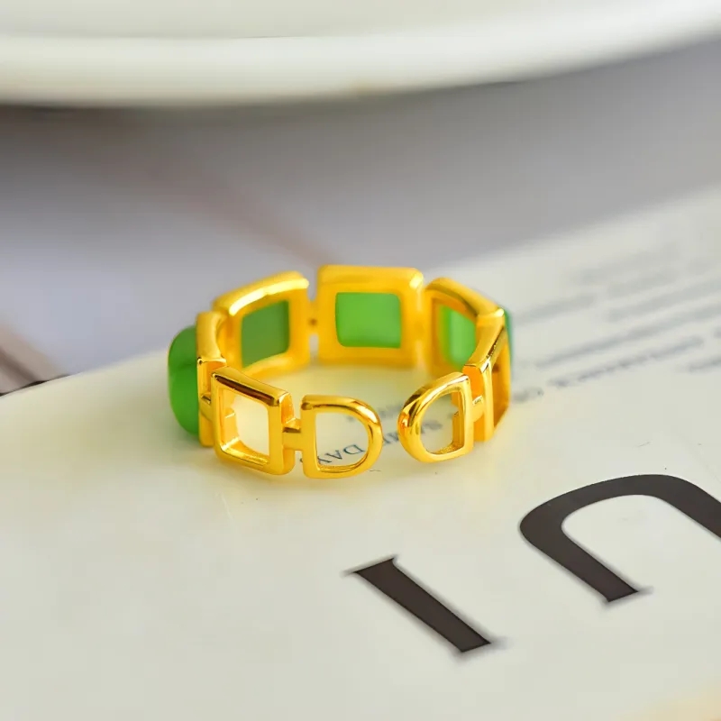 Xifeng Building Hetian Jade Rings Jasper Women's-1