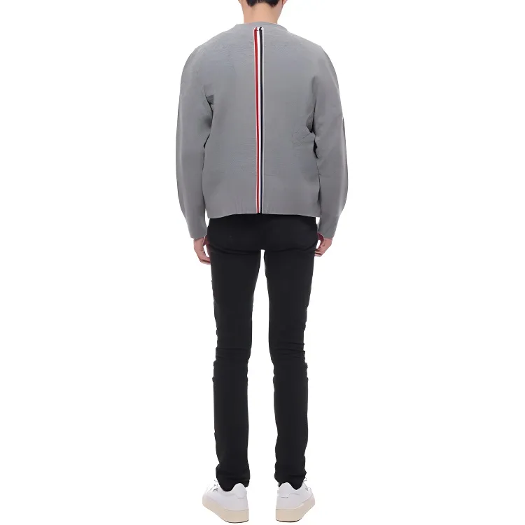 THOM BROWNE Striped Long Sleeved Cardigan-4