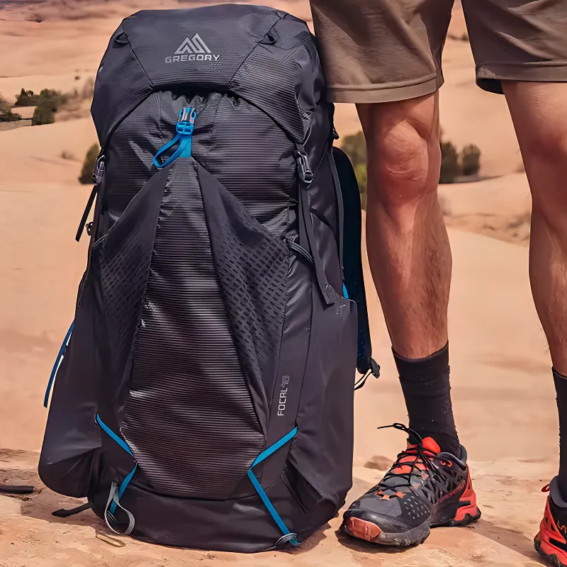 GREGORY Recycled Nylon Outdoor Mountaineering Bag Backpack, Backpack Medium Size Unisex Black-4