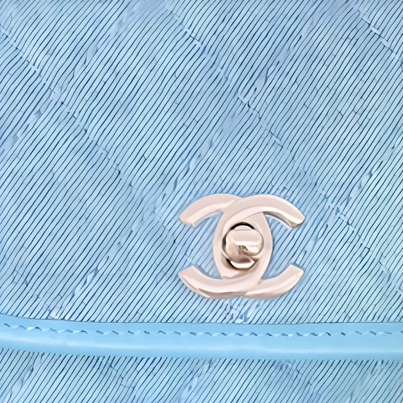 CHANEL Denim Saddle Bag, Messenger Bag, Shoulder Bag, Crossbody Bag Women's Sky Blue Baby Blue-1