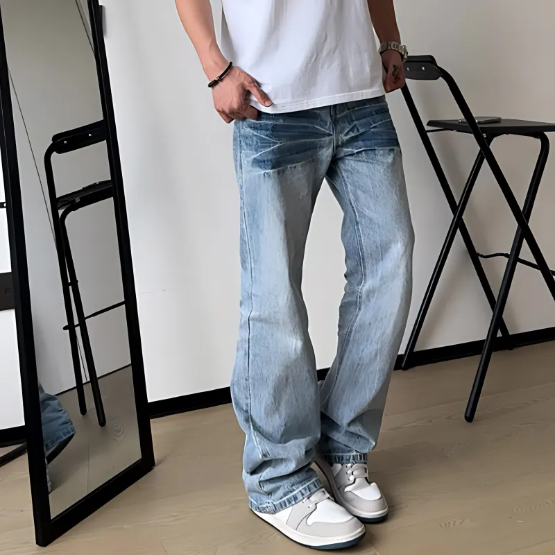 Menglaini Jeans Unisex Blue-1