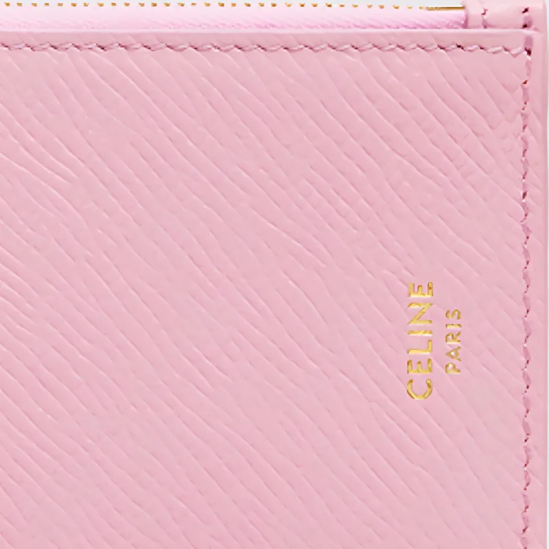 CELINE Cow Leather Card Holder Women's Crystal Pink-4