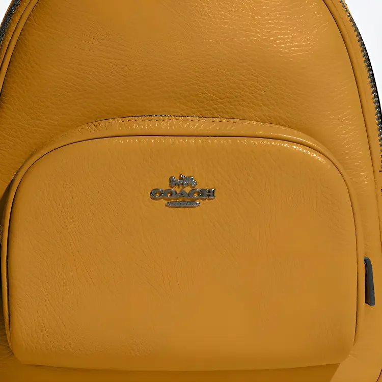 COACH Court Refined Pebble Leather Backpack Small Size Women's Ranunculus Color-3