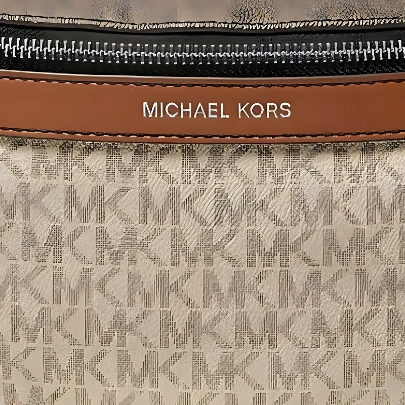 MICHAEL KORS Hudson Fabric Backpack Crossbody Bag Sling Bag Fanny Pack Small Size Men's Beige Yellow & Brown-4