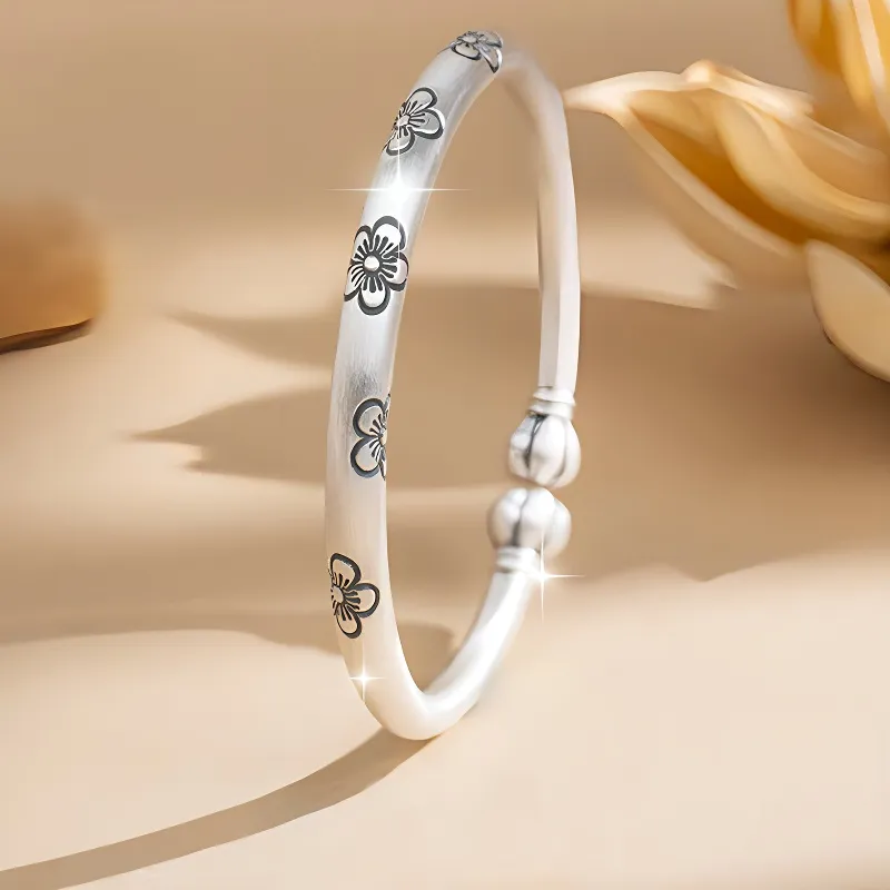 Bear Silversmith 999 Fine Silver Sterling Silver Bangle Women's-1