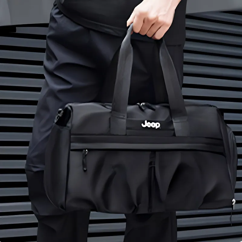 Jeep Nylon Fabric Bag Unisex Black-4