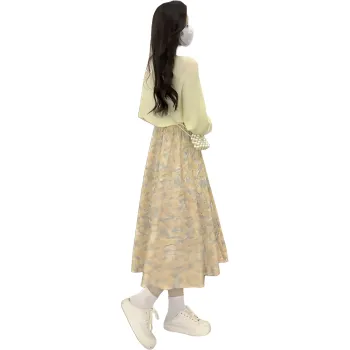 Mu Xiao Xin Skirt Set Women's Apricot