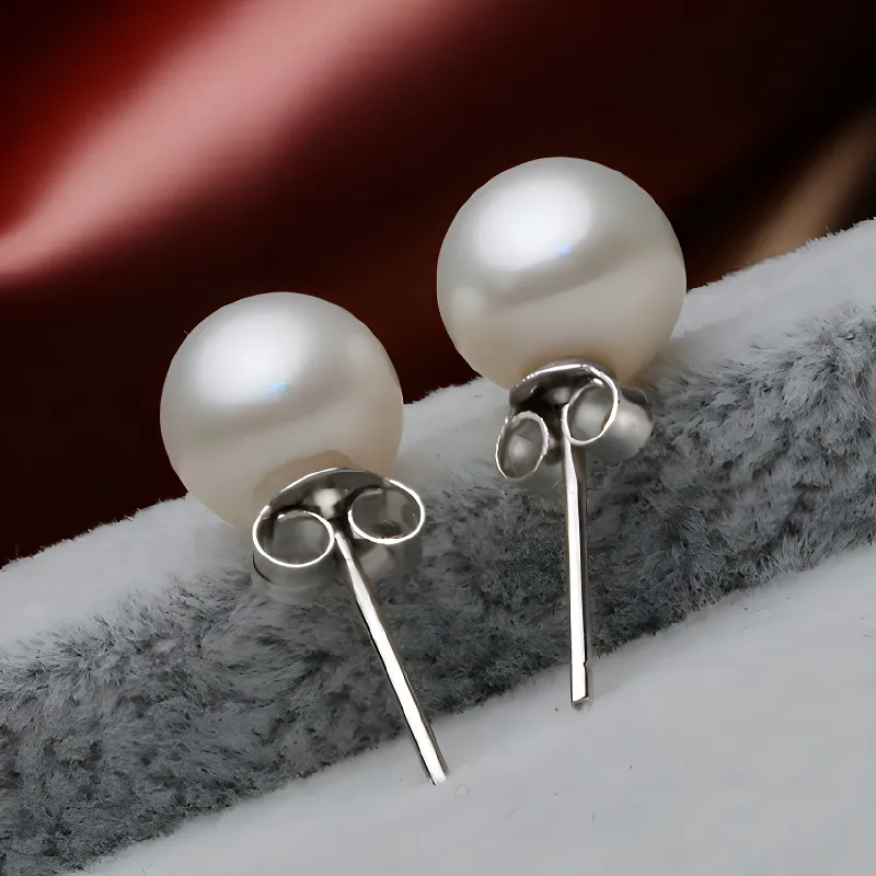 Andaozi Pearl Stud Earrings Women's-2