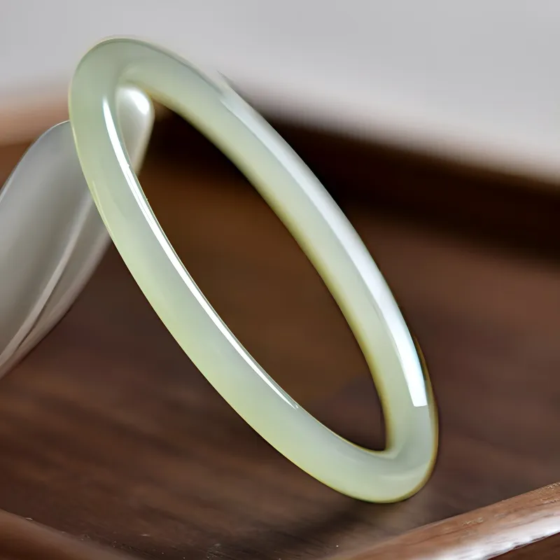 MUSHIFEN Hetian Jade Bangles Green Jade Women's-2