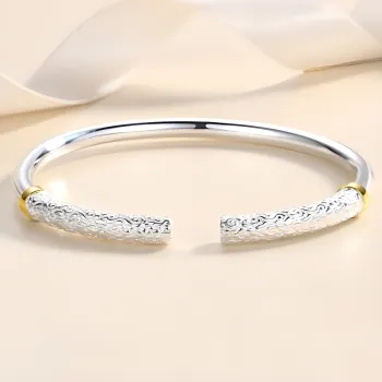 Bear Silversmith 999 Fine Silver Sterling Silver Bangle Women's