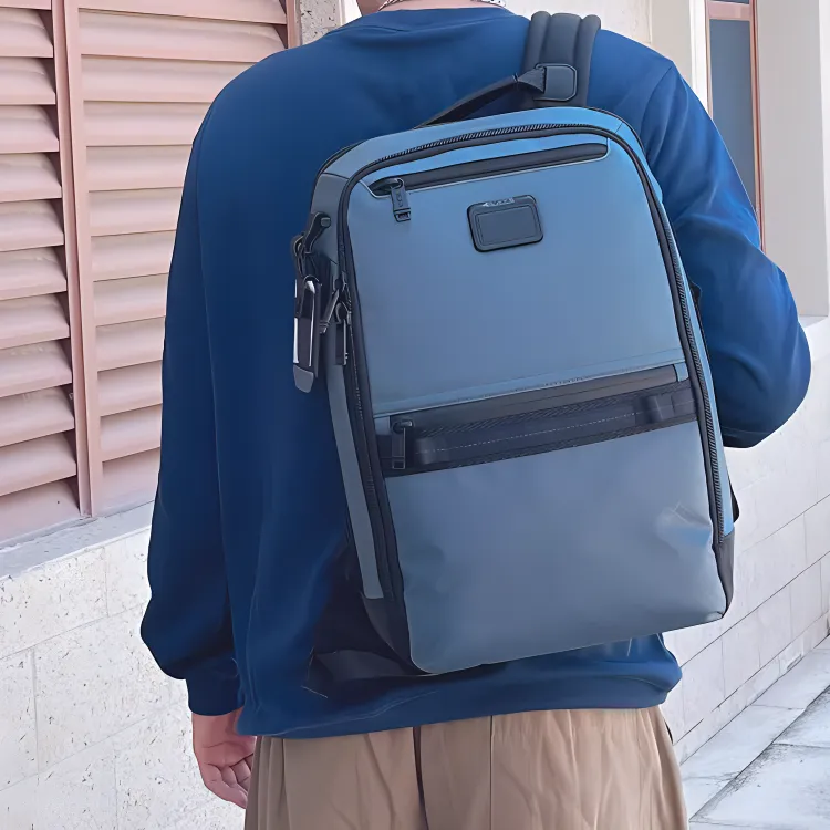 TUMI Nylon Travel Bag Backpack Large Size Men's Blue-3