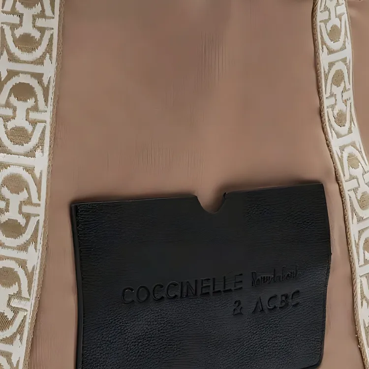 COCCINELLE Cotton Tote Bag, Shopping Bag, Shoulder Bag Women's Khaki-3