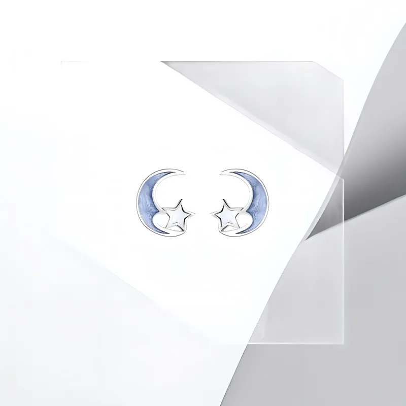 Universe Search S9925 Sterling Silver Stud Earrings Women's-4