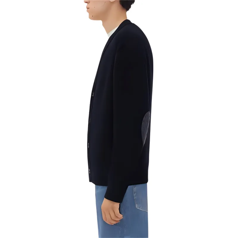 Bottega Veneta Intrecciato Leather Patch Embellished Cardigan-2