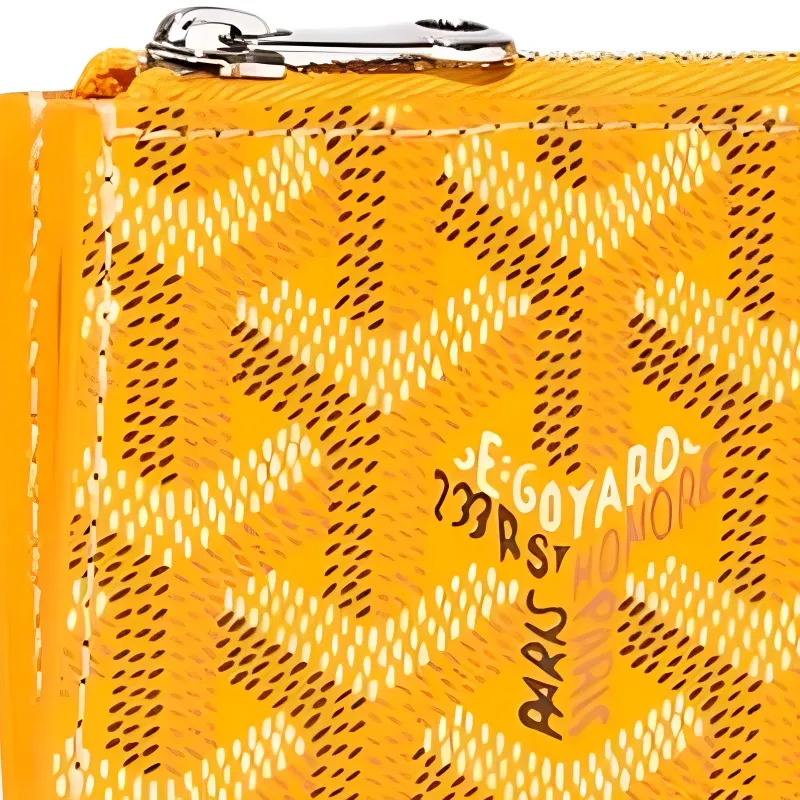 GOYARD Canvas With Calfskin Card Holder Women's Yellow-3